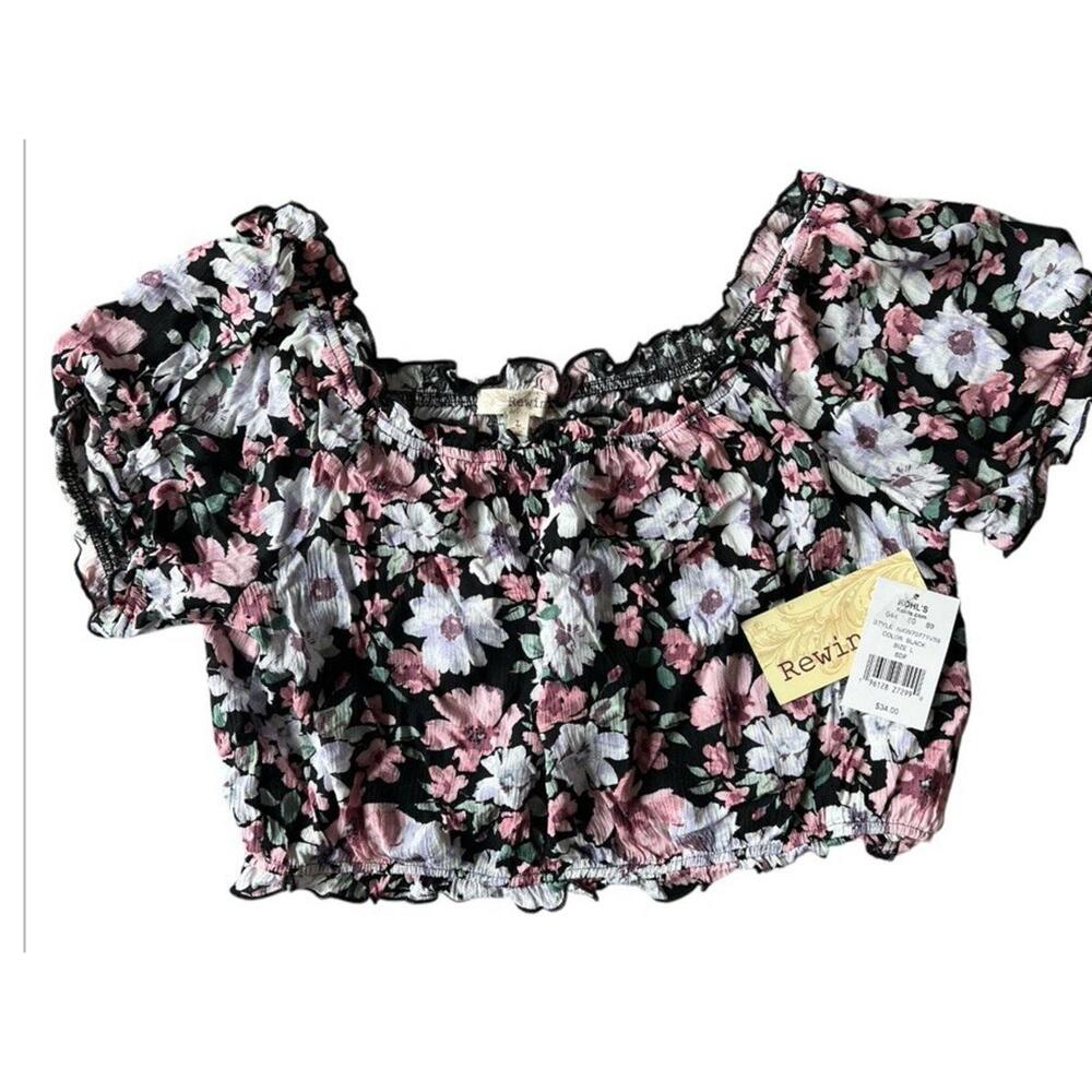 Rewind Cropped Floral Top NWT Sz Large